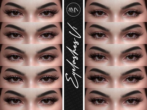 3D Eyelashes V1 - MURPHY x BRADFORD x NOCTIS Hollywood Lashes, Mods Sims 4, Sims 4 Piercings, Sims 4 Cc Eyes, The Sims 4 Skin, Makeup Cc, Cat Eye Lash, Pelo Sims, Sims 4 Cc Makeup