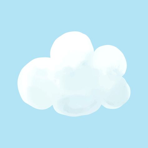 Cloud Watercolor, Cloud Aesthetic, Cloud Illustration, Cute Watercolor, White Cloud, Blank Space, Watercolor Illustration, Sun, Blue