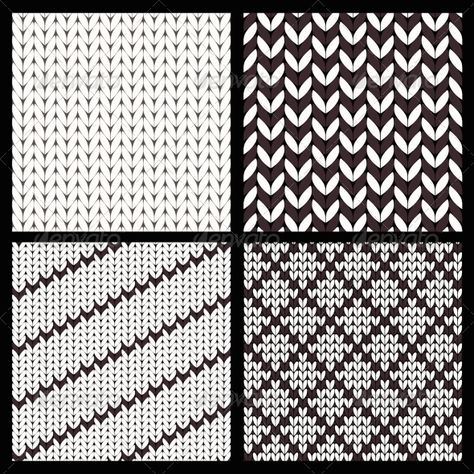 Set of Four Seamless Knitting Patterns - Patterns Decorative Download here:  https://graphicriver.net/item/set-of-four-seamless-knitting-patterns/7857619?ref=alena994 Seamless Knitting Patterns, Set Background, Knitted Patterns, Illustrator Brushes, Seamless Knitting, Knitting Machine Projects, Technical Drawing, Pattern Drawing, Color Therapy