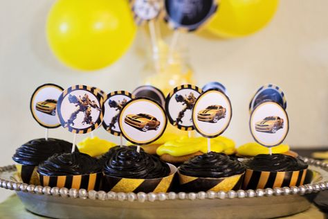 Bumblebee toppers Transformer Party, Transformer Birthday, Mini Cupcakes, Bumble Bee, Kids Birthday Party, Kids Birthday, Written By, Transformers, Birthday Parties