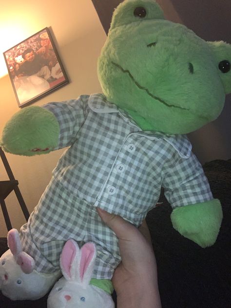 Outfits For Stuffed Animals, Build A Bear Frog Clothes, Build A Bear Frog Outfits, Bab Frogs, Build A Bear Frog, Build A Bear Clothes, Build A Bear Outfits, Frog Plush, Mint Green Aesthetic