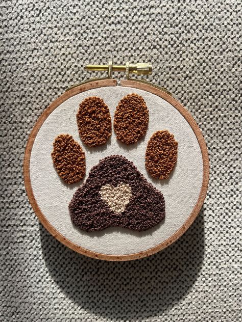 Dog Paw Embroidery Design, Embroidery Paw Print, Dog Embroidery Ideas, Paw Print Embroidery, Custom Hard Hats, Embroidery Dog, Paw Hand, Portrait Embroidery, Hard Hat Stickers