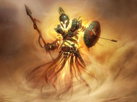 Spartan to the very end !! Magic Shield, Fire Warrior, Mtg Art, Art Web, 다크 판타지, Web Graphic Design, Fantasy Paintings, Fantasy Monster, Fantasy Warrior