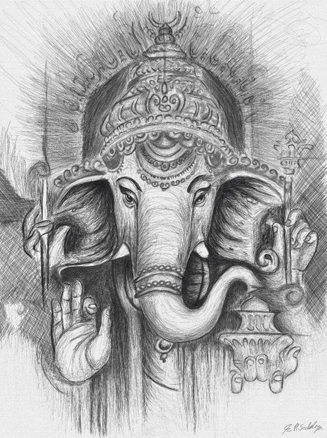 Ganesha Charcoal Sketch, Lord Ganesha Pencil Sketch, Hindu God Artwork, Ganesha Sketch Pencil, Ganpati Sketch Pencil, Hindu God Sketch, Ganpati Drawing Sketch, Ganesha Art Sketch, Ganesh Sketch