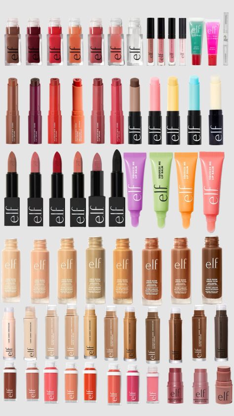 #elfcosmetics Elf part 1. Elf Lip Tint, Elf Cosmetics Must Haves, Drugstore Lip Products, Elf Lip Lacquer, Elf Makeup Products, Elf Lip Gloss, Best Drugstore Lip Gloss, Elf Lipstick, Elf Products