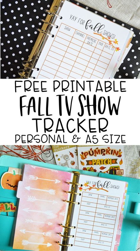 Tv Show Tracker, Show Tracker, Fall Tv Shows, Free Wedding Planner Printables, A5 Planner Printables, Wedding Planner Printable, Craft Printables, Free Wedding Planner, Fall Tv