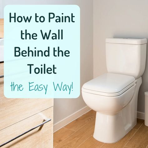 How to Paint the Wall Behind the Toilet Tank - Dengarden Decorating A Toilet Closet, How To Wallpaper Behind Toilet, Painting Behind The Toilet, What To Put On Wall Behind Toilet, Wall Behind Toilet Decor, Powder Room Upgrade, Wallpaper Behind Toilet, Behind The Toilet Ideas, Water Closet Decor Toilet Room