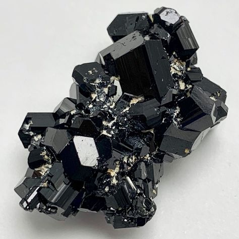 Tourmaline var. Schorl - Splendid Cluster of Terminated Black Schorl Tourmaline Crystals - This Specimen is from the Erongo Mountains, Erongo Region, Namibia — #GEMandM #Tourmaline #BlackTourmaline #Crystals #Schorl #Geology #Science #SchorlTourmaline #Rocks #Gemstones #Minerals #FineMinerals Schorl Tourmaline, Rock Types, Crystal Grids, Fine Minerals, Diamond Quartz, Rock Hounding, Tourmaline Crystal, 2024 Vision, Crystal Grid