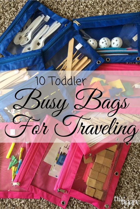 Keeping a toddler entertained while traveling and/or during a trip can be hard work. But these toddler busy bags will make it easier for you and fun for them! Toddler Busy Bags, Car Activities, Road Trip Activities, Busy Boxes, Toddler Travel, Busy Bags, Toddler Snacks, Toddler Play, Busy Toddler