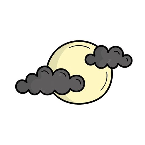 Full Moon Doodle, Full Moon With Clouds, Full Moon Drawing, Moon With Clouds, Doodle Style, Moon Drawing, Moon Illustration, Vector Photo, Image Collection