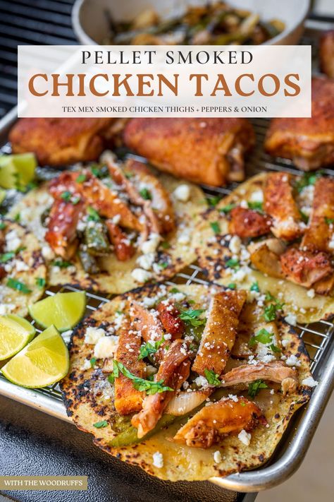 Smoked Chicken Tacos, Recipes With Smoked Chicken, Traeger Grill Recipes Chicken, Traeger Smoked Chicken, Steam Chicken Recipe, Grilled Boneless Chicken Breast, Chicken Breast Tacos, Smoked Chicken Thighs, Traeger Chicken