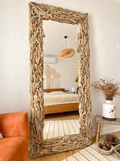 Boho Mirror Bedroom, Boho Bedroom Mirrors, Mirror Bedroom Wall Decor, Full Body Mirror Bedroom, Floor Mirror Bedroom, Mirror Bedroom Wall, Big Mirror In Bedroom, Big Mirrors, Oversized Floor Mirror