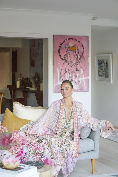 When Australian fashion designer and kaftan queen Camilla Franks purchased a four-bedroom, 1800s Victorian terrace in Sydney’s Woollahra five years ago, she knew it was time to trade her vagabond lifestyle for a sanctuary away from her busy work life. Camilla Clothing, Blue Persian Rug, Bedroom Victorian, Stage Designer, Queen Camilla, Kids Bedroom Inspiration, Australian Fashion Designers, Victorian Terrace, Bohemian Interior