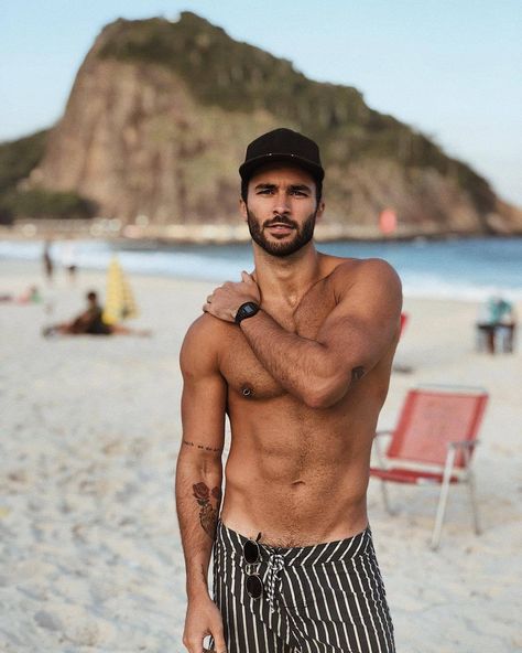 Marcello Alvarez, Brazilian Male Model, Brazilian Men, Falling Back In Love, Ideal Boyfriend, Men's Beauty, Tan Lines, Hair And Beard Styles, Beard Styles