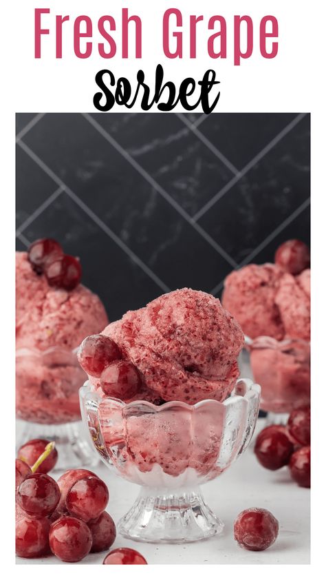 Frozen Grape Sorbet, Red Grape Recipes Ideas, Leftover Grapes Recipe, Grape Dessert Recipes, Grape Sorbet Recipe, Grape Sorbet, Grape Dessert, Grape Ice Cream, Ninja Creamy