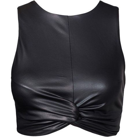 Nly One High Neck Leather Top ($35) ❤ liked on Polyvore featuring tops, crop tops, shirts, black, womens-fashion, black shirt, black crop top, leather crop top, shirts & tops and tall tops Black High Neck Top, Crop Tops Shirts, Knotted Shirt, High Neck Shirts, Embellished Crop Top, Leather Crop Top, Shirts Crop, Embellished Shirt, Black Leather Top