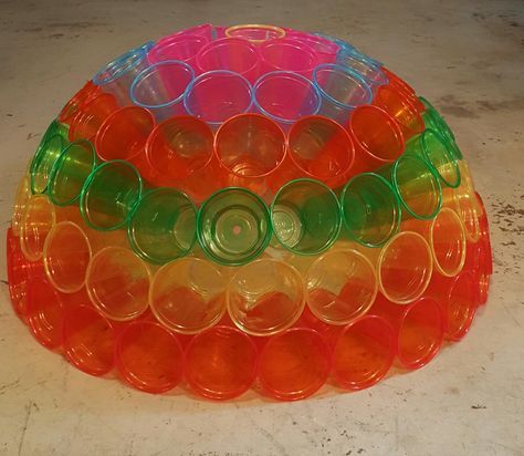 Any Cup Sparkleball : 8 Steps (with Pictures) - Instructables Plastic Cup Crafts, Diy Christmas Lights, Sparkle Ball, Step Drill, Cup Crafts, Diy Upcycle, Three Rings, Outdoor Christmas Lights, One Half