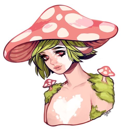 Fantasy Mushroom Fairy Art, Mushroom Oc Drawing, Mushroom Oc, Mushroom Girl, Train Photo, Arte Sketchbook, Poses References, Mushroom Art, 판타지 아트