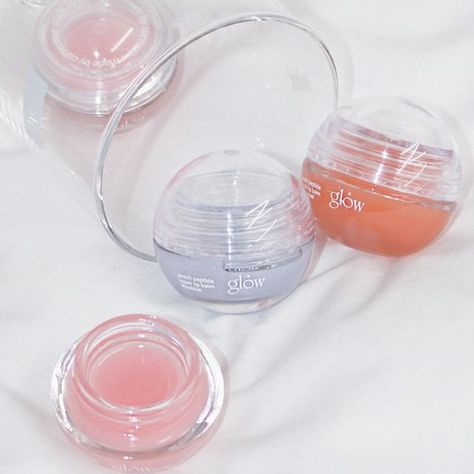 glow - Peach Peptide Repair Lip Balm - 3 Types | YesStyle Skincare Shopping, Aesthetic Peach, Iconic Aesthetic, Glow Balm, Hello Kitty Makeup, Peach Tree, Makeup Package, Soften Lips, Lip Palette