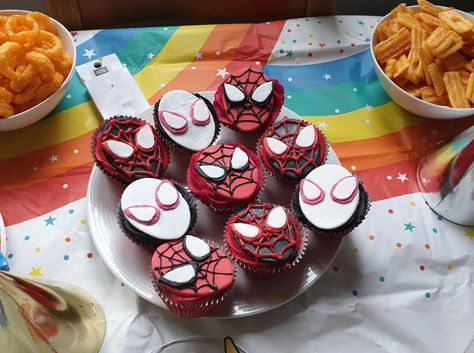 Spidey And His Amazing Friends Birthday Cupcakes, Miles Morales Cupcakes, Spidey And Friends Cupcakes, Spidey And His Amazing Friends Cupcakes, Friends Cupcakes, Spiderman Cupcakes, Spider Cupcakes, Friends Birthday Cake, Spidey And His Amazing Friends