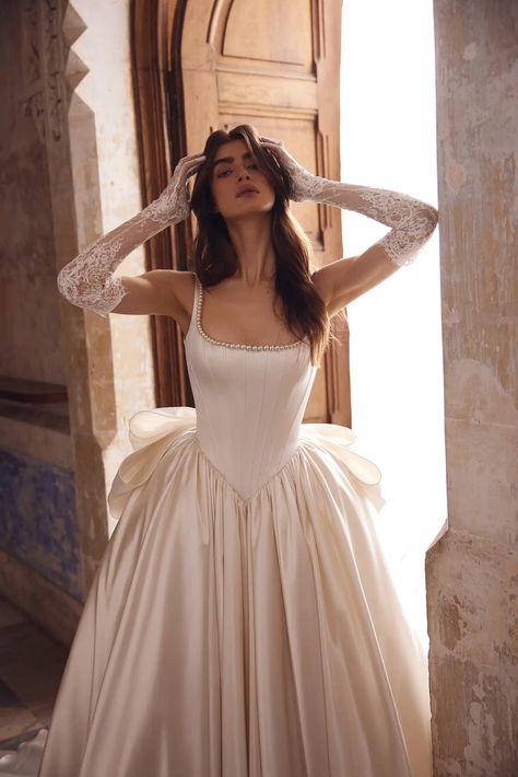 Pnina Tornai LOVE BY PNINA TORNAI 2024 Collection Luxury Wedding Dress Ballgown, Satin Ballgown Wedding Dresses, Basque Waist, Ethereal Dress, Pnina Tornai, Couture Bridal, Dream Wedding Ideas Dresses, Fairytale Dress, Luxury Wedding Dress