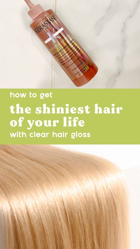 hair gloss at-home Best Hair Shine Products, Add Shine To Dull Hair, Clear Hair Gloss, Glass Hair Products, How To Get Glass Hair, Glossy Hair How To Get, Hair Shine Products, Diy Hair Gloss, How To Get Glossy Hair