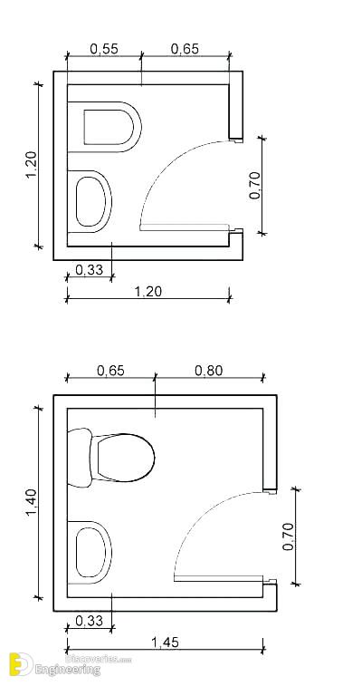 Top 45 Useful Standard Dimensions - Engineering Discoveries Small Bathroom Dimensions, Small Narrow Bathroom, Small Bathroom Floor Plans, Small Bathroom Plans, Bathroom Layout Plans, Ada Bathroom, Small Bathroom Layout, Bathroom Design Black, Small Toilet Room