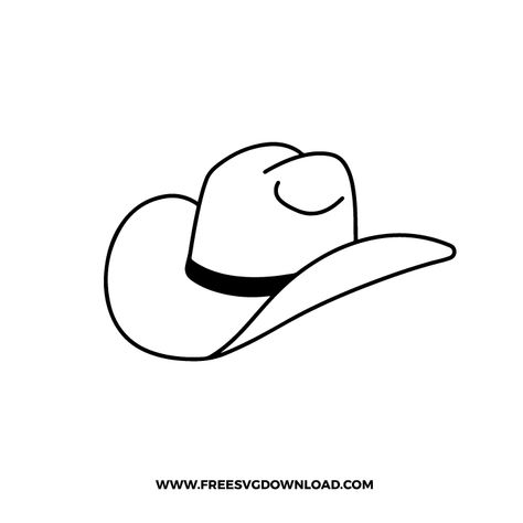 Cowboy Hat Clipart Free Printable, Cowboy Hat Coloring Page, Cowboy Hat Simple Drawing, Cow Boy Hat Sketch, Cowgirl Hat Drawing Reference, Cowboy Hat Line Drawing, Cowgirl Hat Clipart, Drawing Cowboy Hats, Cowboy Hat Clip Art