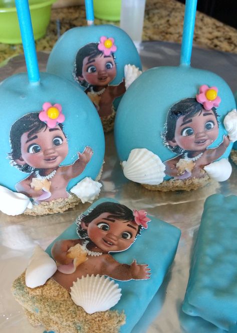 Moana Strawberries, Moana Chocolate Covered Strawberries, Moana Cakesicles, Disney Princess Chocolate Strawberries, Ocean Chocolate Covered Strawberries, Candy Apple Recipe, Chocolate Covered Apples, Caramel Dip, Chocolate Apples