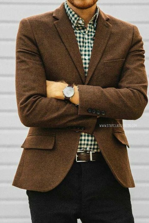 Sport Coat Outfit, Mens Winter Jacket, Brown Sport Coat, Outfit Male, Winter Jacket Outfits, Brown Tweed Blazer, Suit Brown, Suit Measurements, Don Pedro