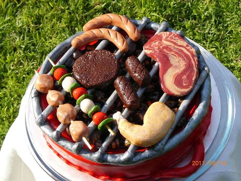 Barbecue Cake, Bbq Cake, Mushroom Cake, Chef Cake, Realistic Cakes, Birthday Bbq, Birthday Cakes For Men, Summer Cakes, Cake Business