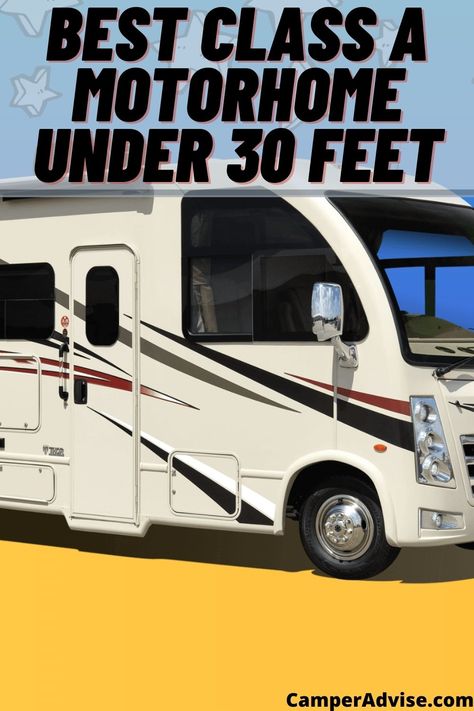 In this article, I have shared information on 7 Best Class A Motorhome under 30 Feet. These 30 feet Class A RVs are perfect and compact to maneuver. Motorhome Living, Class A Motorhome, Class A Rv, Rv Lifestyle, Rv Remodel, Cabinet Storage, Camping Tips, Rv Life, Camping Hacks