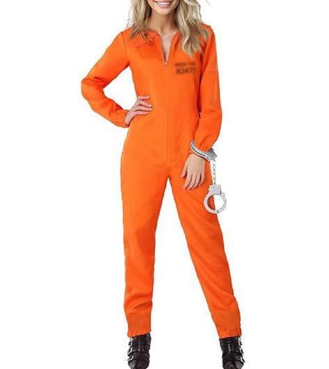 PRICES MAY VARY. Material: Orange prison jumpsuit, Halloween inmate jail uniform for women men adult unisex, skin friendly, lightweight, breathable, relaxed fit and comfortable to wear. Feature: Prisoner jail costume include short sleeve overalls, long pants, button closure,with letter print, unisex Halloween orange jumpsuit, prisoner one piece costume, women men adult jail uniform overalls. Style: This Halloween costume orange prison inmate outfit adult jail uniform from trick-or-treating with Tomb Rader Couple Costume, Inmate Outfit, Orange Prison Jumpsuit, Jail Uniform, Jail Costume, Orange Prisoner Costume, Prisoner Outfit, Jailbird Costume, Inmate Costume