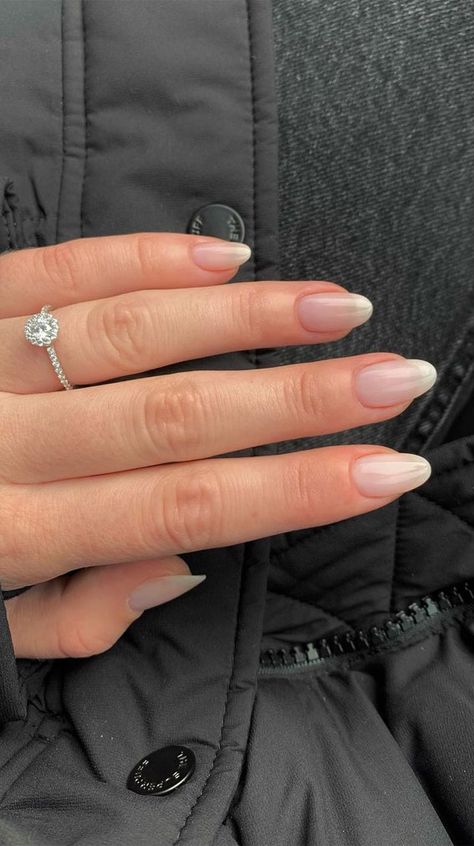 Nail Polish For Wedding, Sheer French Tip Nails, Barely There French Manicure, Dark Skin Nail Color, Neutral Gel Nails, Sheer Nail Polish, Gradation Nails, Neutral Nail Polish, Statement Nail