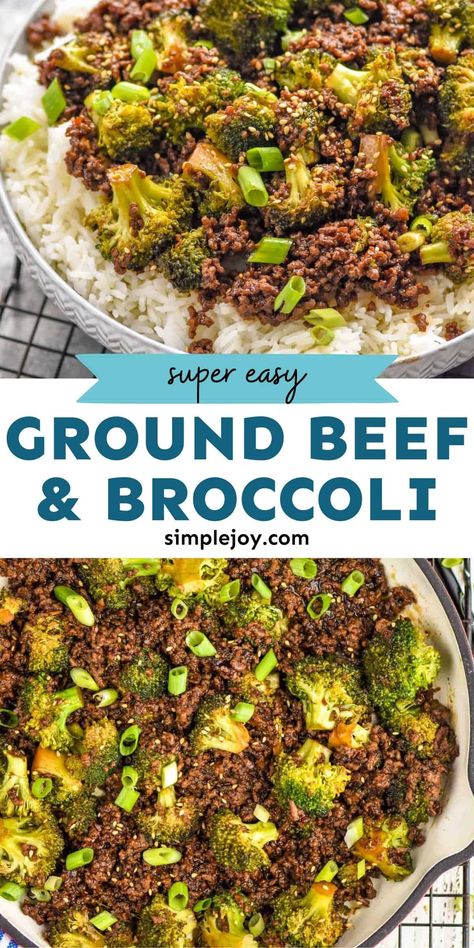 Ground Beef and Broccoli is the perfect easy dinner recipe. Your family will love this simple weeknight dinner. Broccoli Ground Beef, Family Friendly Dinner Recipes, Ground Beef And Broccoli, Ground Beef Recipe, Healthy Ground Beef, Easy Ground Beef, Beef And Broccoli, Recipes Family, Easy Dinner Recipe