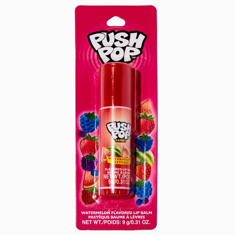 Claire's Push Pop™ Candy Flavored Lip Balm Push Pop Candy, Cute Lip Balm, Body Peel, Crown Hair Clip, Chapstick Lip Balm, Soda Flavors, Lip Balm Collection, Piercing Kit, Flower Crown Hairstyle