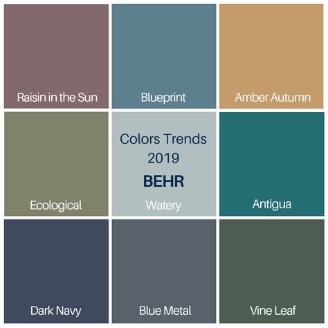 Behr Color Trends for 2019 include earthy shades and jewel tones. Behr Color Trends illustration by Zena O’Connor. Earthy Jewel Tones, Behr Antigua, Behr Jewel Tone Paint Colors, Jewel Tone Paint, Exterior Behr, Jewel Tone Paint Colors, Trends Illustration, Behr Color Trends, Interior Paint Colors For Living Room