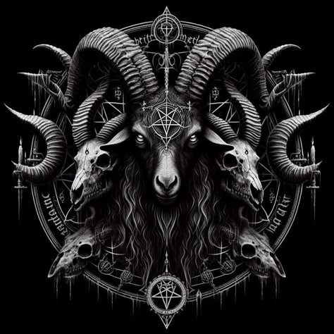 Tattoo Goat, Pentagram Tattoo, Black Metal Art, Dark Art Photography, Skull Art Drawing, Dark Fantasy Artwork, Sketch Tattoo Design, Jesus Christ Artwork, Dark Art Tattoo