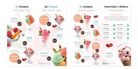 Ice Cream Menu on Behance Menu Design Layout, Menu Design Inspiration, Ice Cream Menu, Pet Branding, Bakery Menu, Ice Cream Design, Menu Inspiration, Desserts Menu, Menu Board