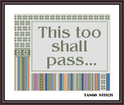 This too shall pass easy inspirational cross stitch hand embroidery pattern – Tango Stitch Romantic Cross Stitch, Quote Cross Stitch, Cross Stitch Sampler Patterns, Nursery Cross Stitch, Floral Cross Stitch Pattern, Easy Cross Stitch Patterns, Funny Cross Stitch Patterns, Simple Embroidery Designs, Stitch Shop