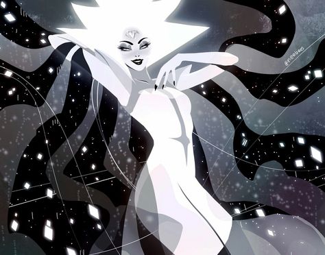 Steven Universe White Diamond fanart. Found on Twitter. Can't locate original artist info. Steven Universe Nails, Doki Rosi, Universe Nails, White Diamond Steven Universe, Diamante Rosa Steven Universe, Diamond Steven Universe, Perla Steven Universe, Steven Universe Diamond, Pearl Steven