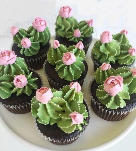 Cupcakes Design, Cactus Cupcakes, Succulent Cupcakes, Succulent Cake, Cactus Cake, Cupcake Cake Designs, Chocolate Nutella, Cupcake Designs, Köstliche Desserts