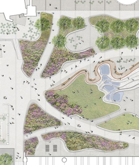 DSDHA Spatial Planning Architecture, Park Plan Landscape, Park Landscape Design Plan, Architecture Boards, Landscaping Architecture, Landscape Architecture Graphics, Landscape Architecture Plan, Cardboard Design, Urban Landscape Design