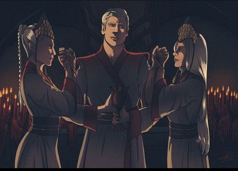 Maegor Targaryen Fanart, Rhaenyra And Visenya, Rhaenyra And Alicent Fanart, Viserys And Alicent, Valyrian Wedding, Dragon Asoiaf, Daenerys Targaryen Hair Color, Maegor Targaryen, Aegon The Conqueror