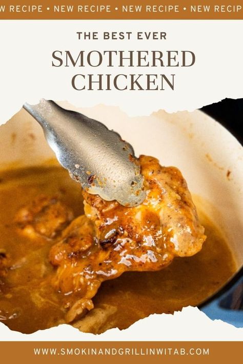 Love Southern Comfort Food? Try these Smothered Chicken recipes! Enjoy Smothered Chicken with Gravy, Smothered Chicken and Rice, and Smothered Chicken Skillet. Make it healthy with Keto Smothered Chicken and Low Carb Smothered Chicken. For a twist, try Smothered Chicken with Onions, Mushrooms, or Peppers. Perfect for family dinners, meal prep, and easy weeknight meals. Explore Classic Southern Recipes and delicious comfort food ideas today! #SmotheredChicken #EasyDinnerRecipes Smothered Chicken With Gravy Southern, Keto Smothered Chicken, Smothered Chicken With Gravy, Smothered Chicken Thighs, Smothered Chicken And Rice, Smothered Chicken And Gravy, Smothered Beef, Chicken With Onions, Chicken With Gravy