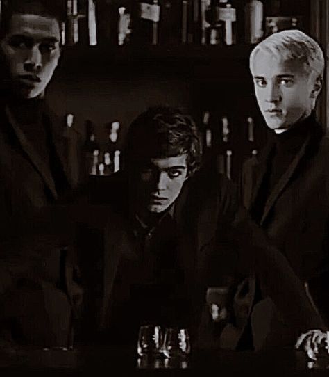 [ blaise zabini, theodore nott, draco malfoy. ] Theodore Nott, Slytherin Boys, Draco Malfoy Aesthetic, Tom Felton Draco Malfoy, Slytherin Harry Potter, Images Harry Potter, Draco Harry Potter, Harry Potter Draco Malfoy, Hogwarts Aesthetic