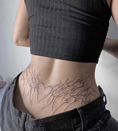 Thigh Band Tattoo Women, Tato Grunge, Thigh Band Tattoo, Tramp Stamp Tattoos, Birthday Tattoo, Grunge Tattoo, Bauch Tattoos, Sharpie Tattoos, Muster Tattoos