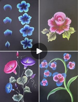 One Stroke Painting for Beginners | DIY Easy One Stroke Painting Technique | By Activities For KidsFacebook Painting Diy Easy, Painting Techniques Art, Rose Step By Step, Watercolor Pencil Art, Name Paintings, Beginners Art, Beginner Art, Art Of Painting, Watercolor Pencil