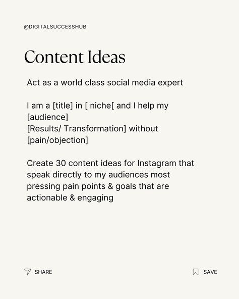 Having trouble coming up with interesting content for your Instagram? The solution you might need is creating the right prompts! Here�’s why ⤵️ ✅ Targeted Content: Clear prompts help ChatGPT generate ideas that match your audience and topic. ✅ Save Time & Effort: Skip endless brainstorming! Focused prompts give you quality content ideas quickly, letting you concentrate on making them great. ✅ Boost Engagement: The right prompts spark creativity, leading to catchy captions, stories, and pos... Instagram Catchy Captions, Instagram Story Prompts, Catchy Captions, Content Creating, Social Media Expert, Story Prompts, Spark Creativity, Content Ideas, Quality Content