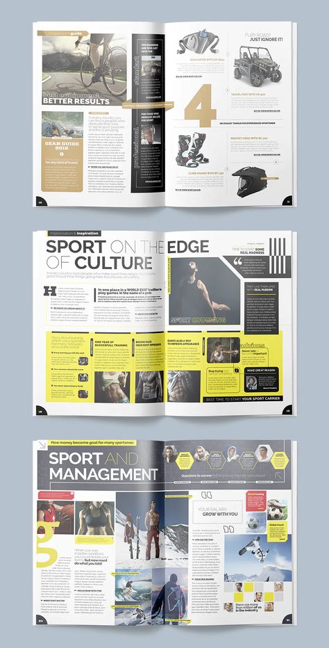 Sport Magazine Template INDD - 25 unique pages Basketball Magazine Layout, Sport Magazine Layout Design, Sport Layout Design, Magazine Sport Design, Sports Magazine Layout Design, Sport Magazine Design, Magazine Back Page, Sport Magazine Layout, Sports Magazine Layout